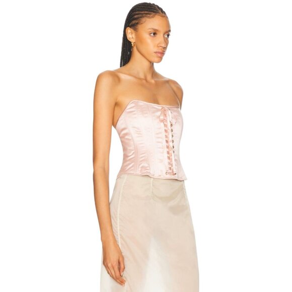 LoveShackFancy Lucarelli Top in Pink Pearl 2 New Womens Corset Strapless - Picture 3 of 14